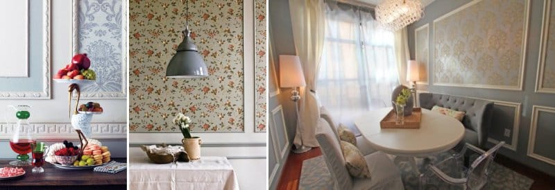 Wallpapers decorated with moldings