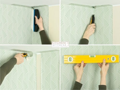 How to glue wallpaper in the inner corner
