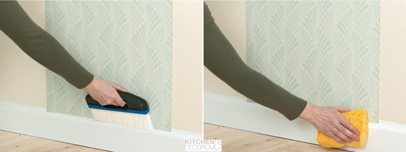 How to cut off excess wallpaper from the bottom