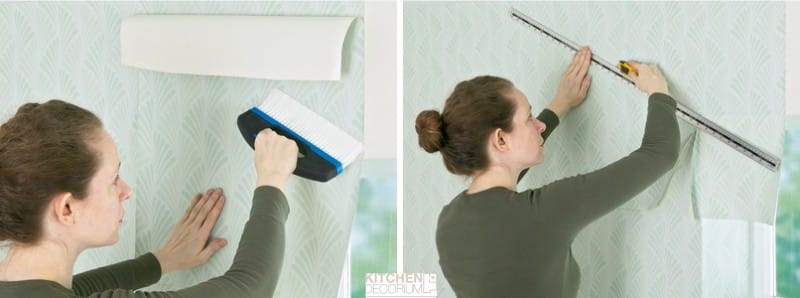How to glue wallpaper top of the window