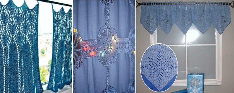 Blue and blue curtains in the style of Provence