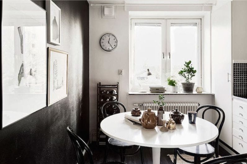 Црна и бела кухиња у скандинавском стилу