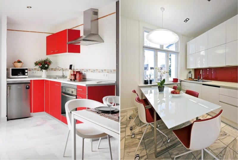 Raudona ir balta virtuvė