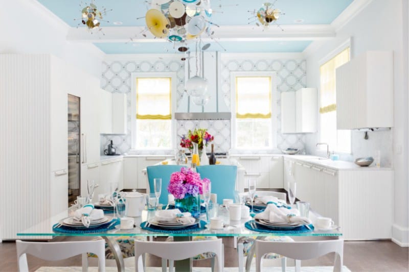 Blue Ceiling Kitchen