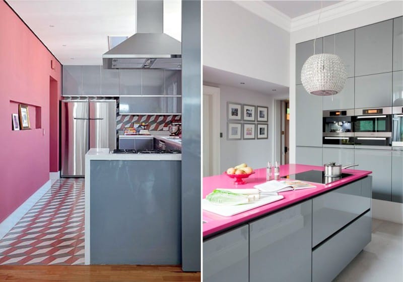 Grey-pink kitchen