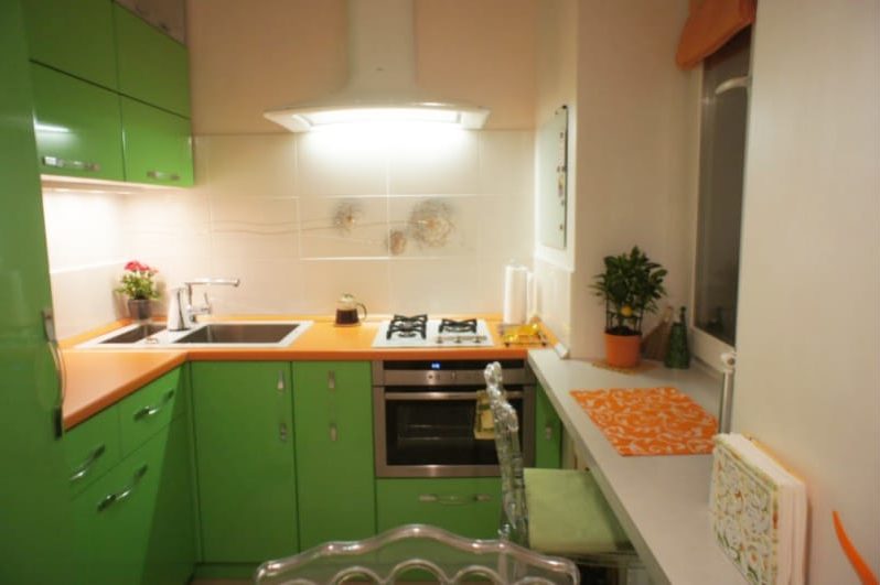 Orange Green Kitchen