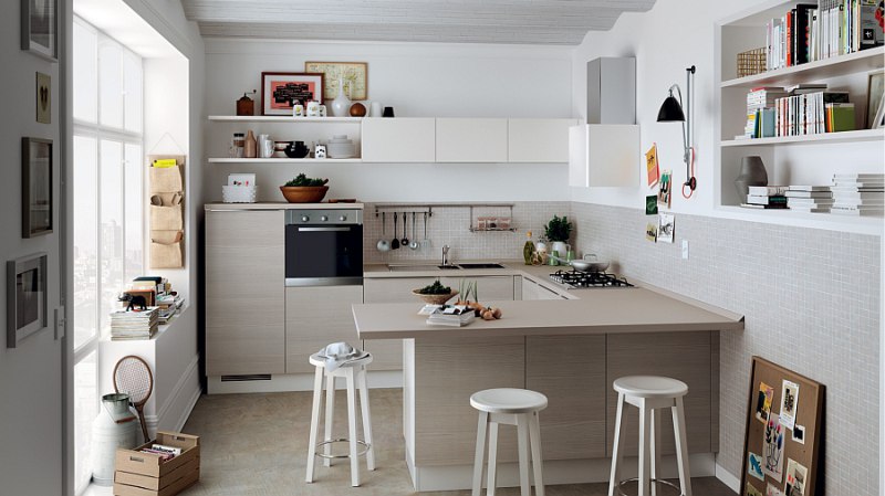 Set with white top cabinets