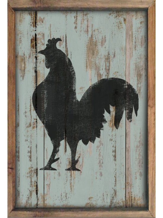 Panel with the silhouette of a rooster