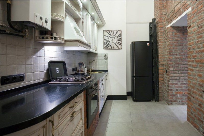 Industrial kitchen with gas stove