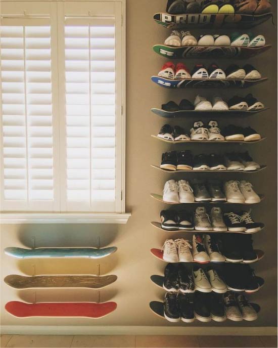 Skateboard Shoe Shelves