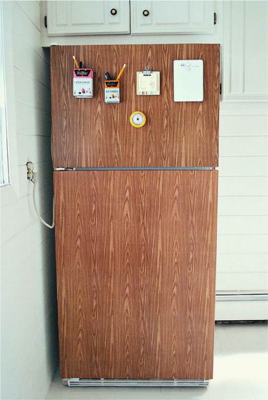 Vinyl-covered refrigerator