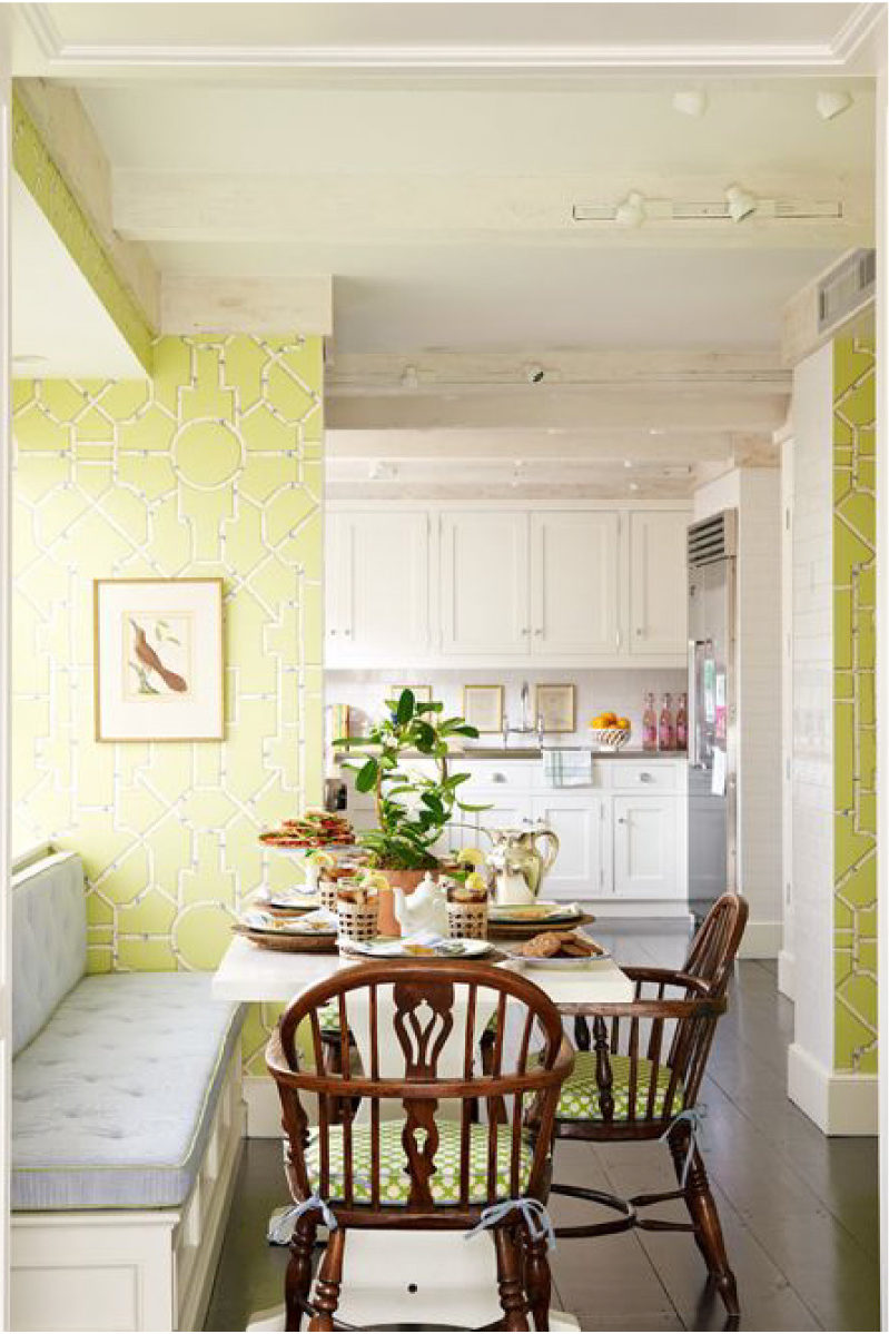 Fehér konyha sárga háttérkép
