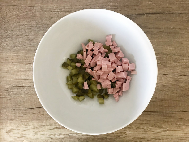 Cucumbers with sausage