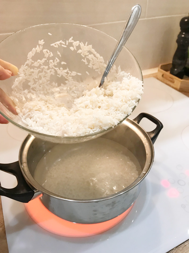 Step by step cooking rice